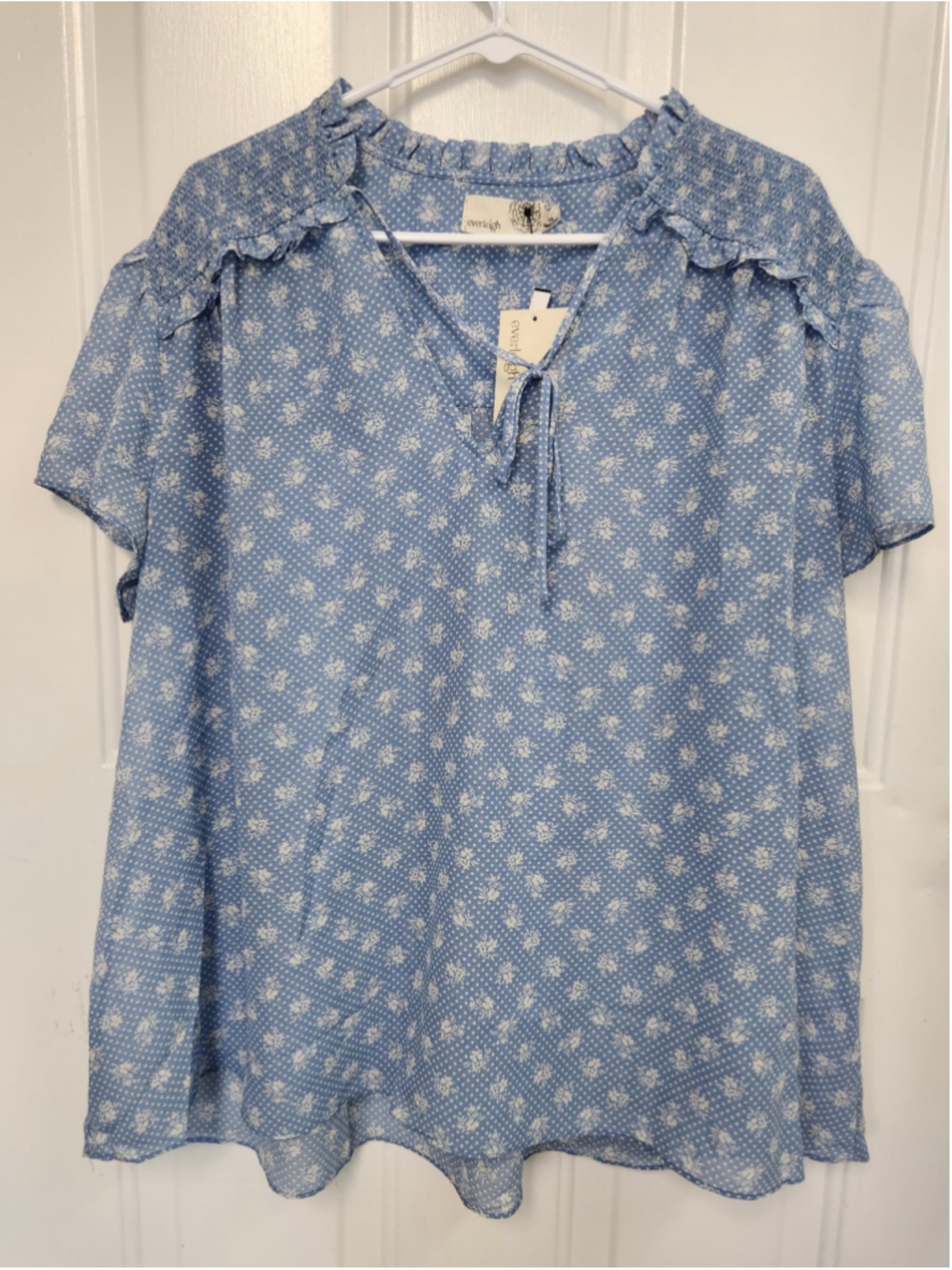 Everleigh Blue Floral Blouse Size 1X